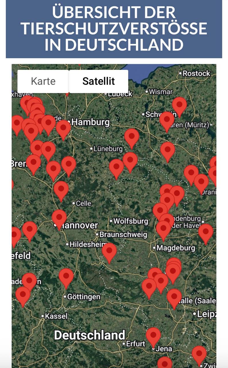 Deutschlandkarte zeigt Tierquälerei-Skandale